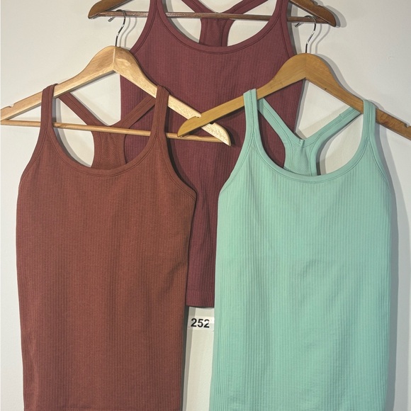 3 lululemon athletica Tank Tops in Burgundy, Brown, and Mint Size 6 - Picture 1 of 12